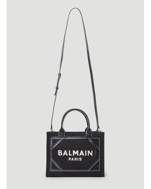 Balmain White B-army Monogram Small Tote Bag