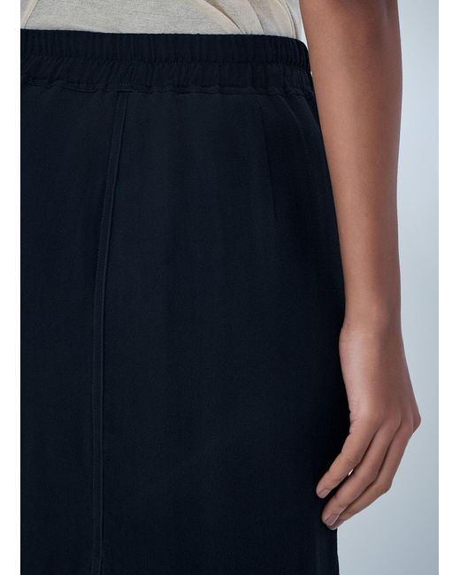 Rick Owens Blue Elasticated Midi Skirt
