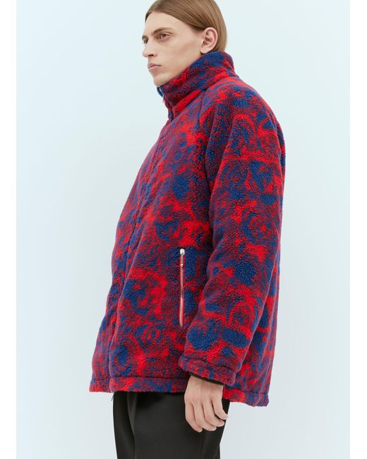 Burberry Red Reversible Rose Fleece Jacket for men