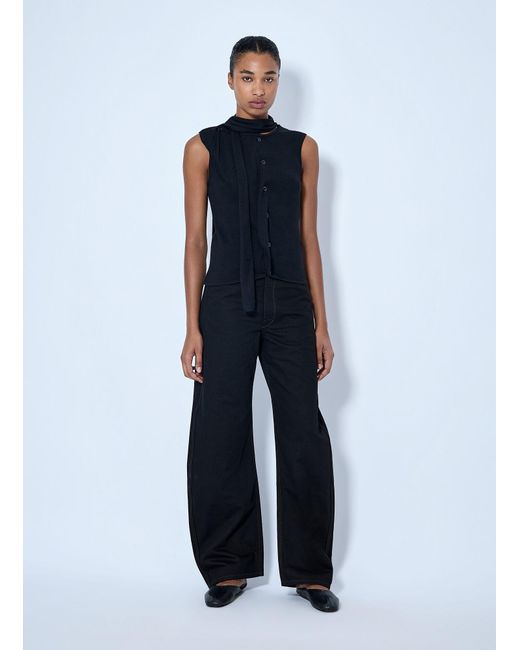 Lemaire Blue High Waisted Curved Pants