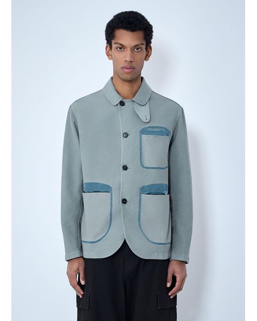 Massimo Osti Studio Blue Contrast Pocket Work Jacket for men