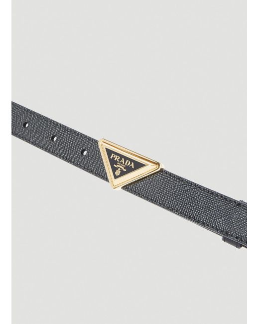 Prada Triangle Buckle Belt in Black | Lyst Canada