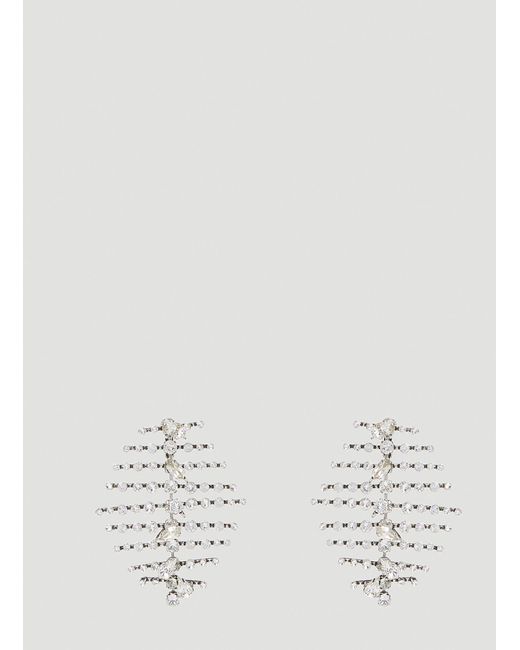 Saint Laurent White Fishbone Earrings