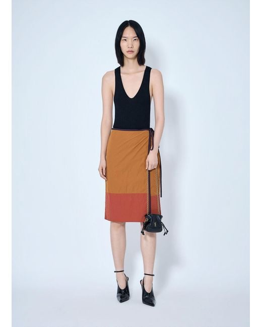 Saint Laurent Orange Wrap-Tie Skirt
