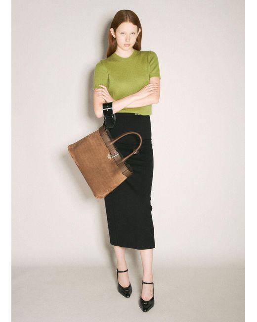 Prada Green Leather Buckle Wrist Strap Accessory
