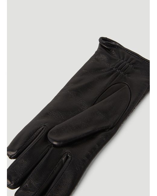 Bottega Veneta Black Intrecciato Leather Gloves