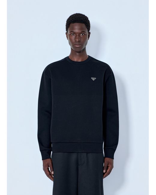 Prada Blue Technical Cotton Sweatshirt for men