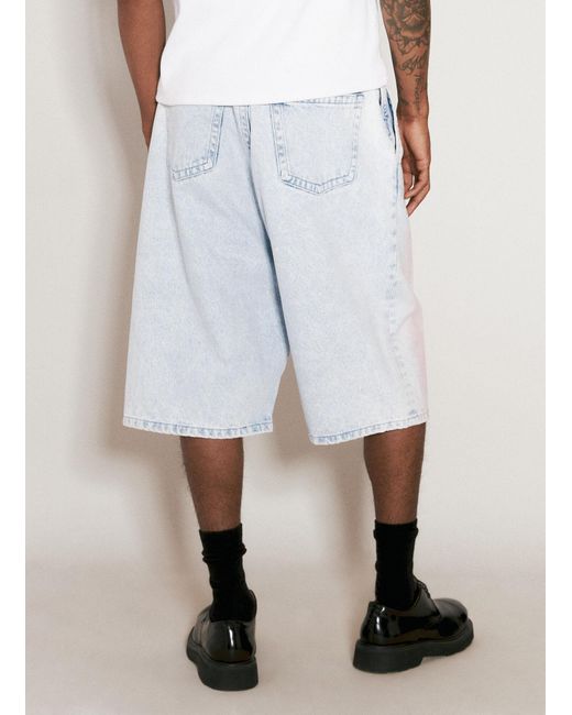 Y. Project White Souffle Denim Shorts for men