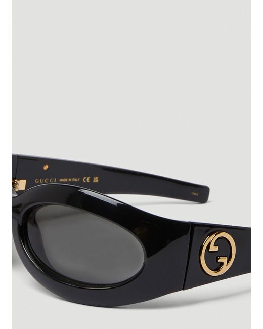Gucci Black Gg1247s Wrap Around Sunglasses