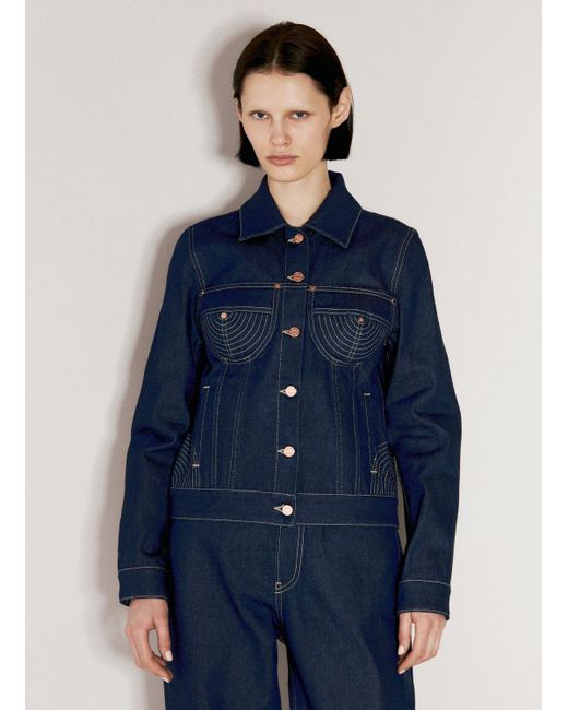 Jean Paul Gaultier Blue Contrast Topstitching Jacket
