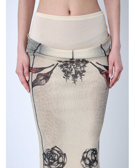 Jean Paul Gaultier White Double Layer Mesh Skirt