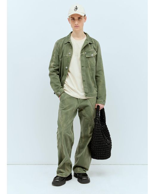 J.W. Anderson Green Twisted Workwear Jeans for men