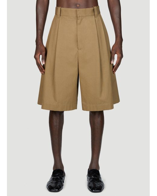 Bottega Veneta Natural Cotton Gabardine Bermuda Shorts for men