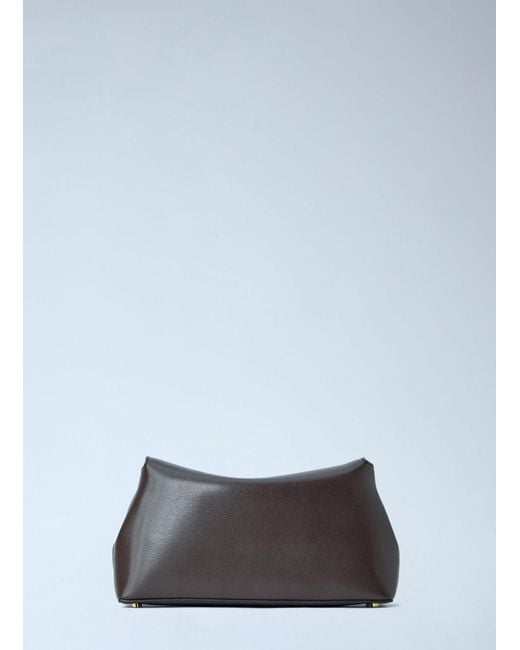 Totême  Brown T-Lock Leather Clutch