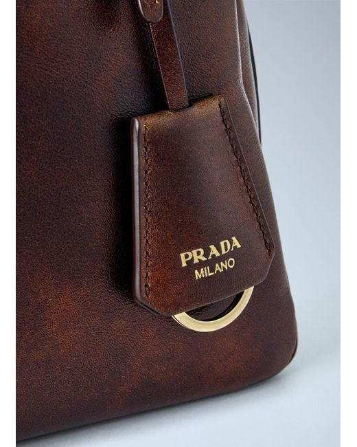 Prada Brown Aimée Medium Leather Shoulder Bag