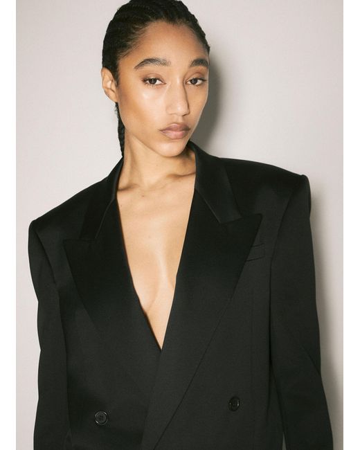 Saint Laurent Black Silk Tuxedo Blazer