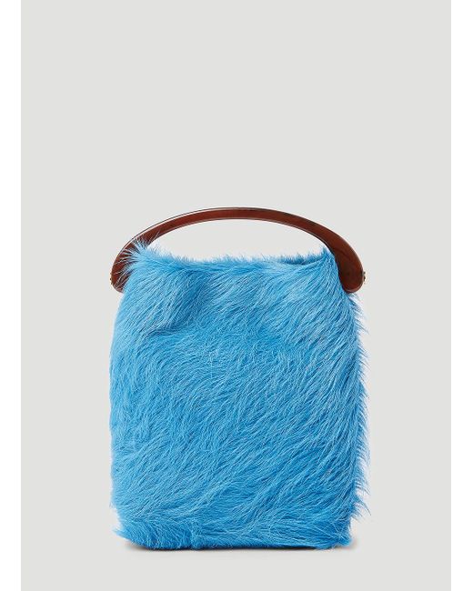 Dries Van Noten Blue Pony Hair Handbag