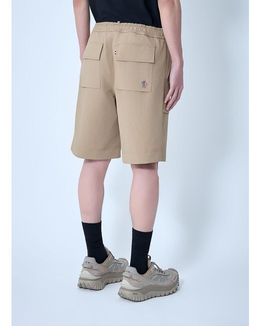 Moncler Natural Elasticated Waist Cargo Shorts for men