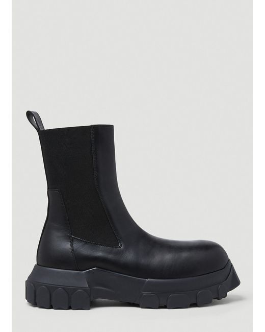 Rick Owens Leather Beatle Bozo Tractor Boots in Black for Men | Lyst