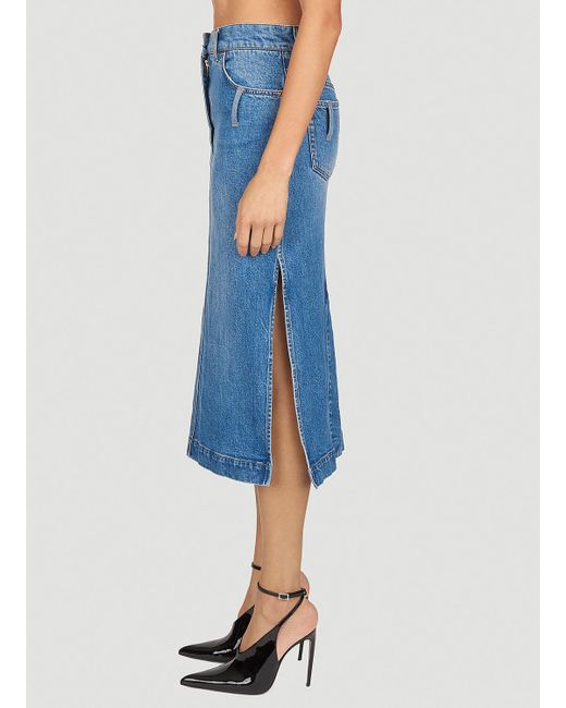 Dolce & Gabbana Blue Denim Midi Skirt