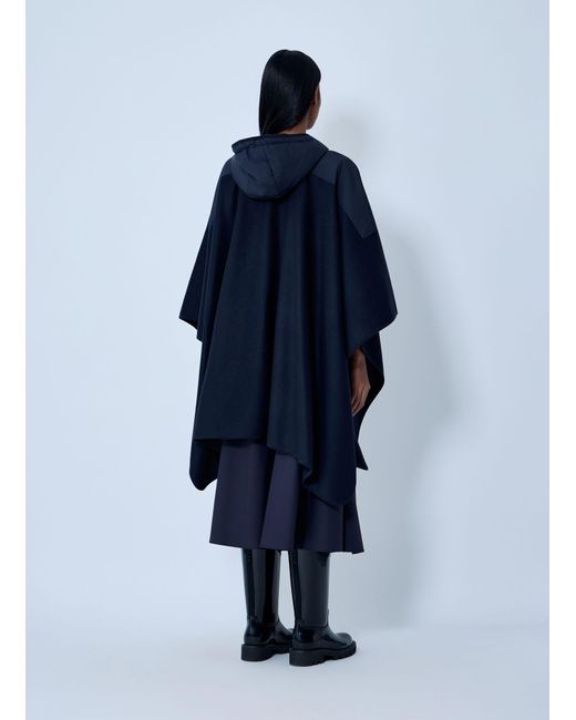 Moncler Blue Hooded Cape