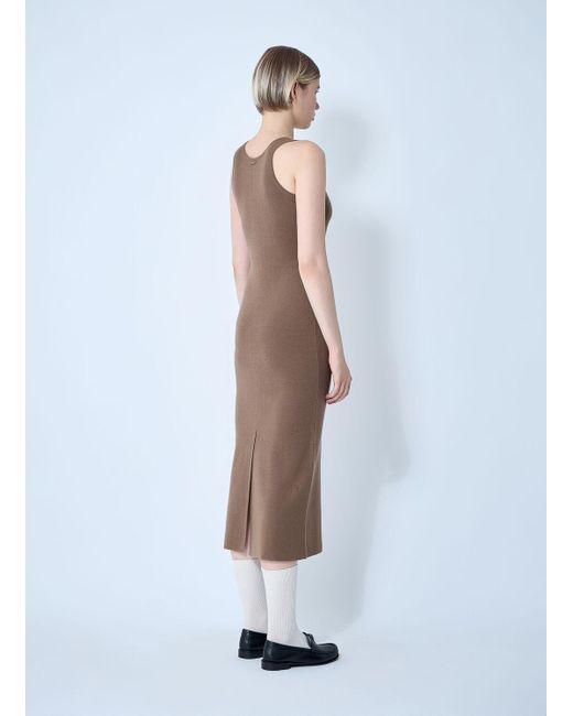 Max Mara White Knitted Wool Midi Dress