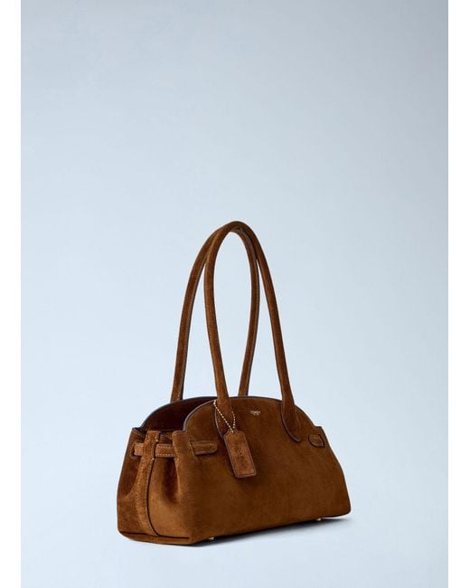 COACH Brown Suede Empire Carryall Bag 34