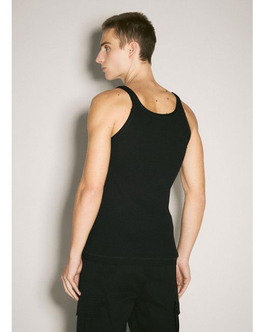 Dolce & Gabbana Black Logo Embroidery Tank Top for men