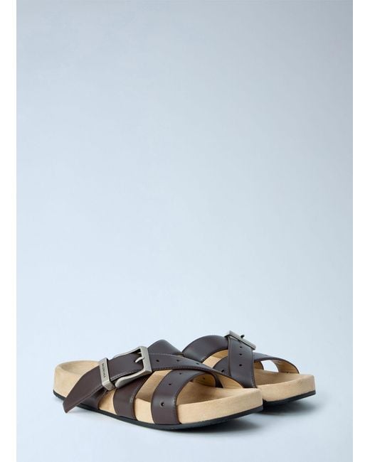 Balenciaga Brown Belt Leather Sandals for men