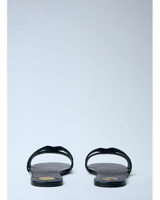 Saint Laurent White Mabrouka Leather Sandals