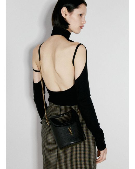Saint Laurent Black Gaby Bucket Shoulder Bag