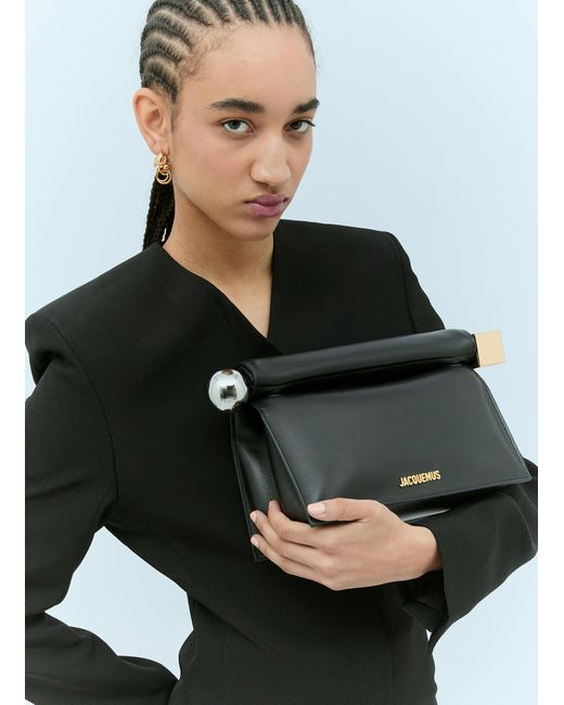 Jacquemus Black La Pochette Rond Carrã Clutch