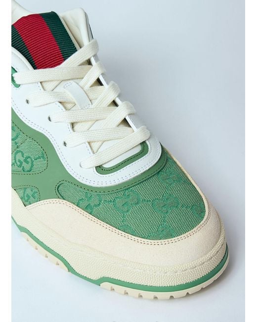 Gucci Green Re-Web Gg Canvas & Leather Sneaker for men