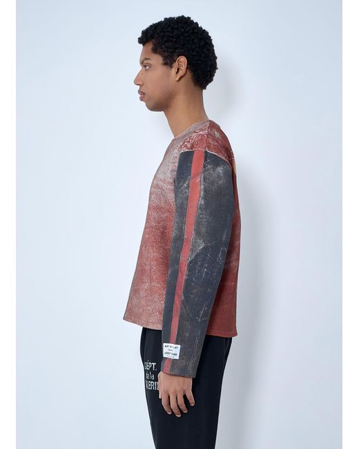GALLERY DEPT. Red Raw-Edge Zip-Print Top for men