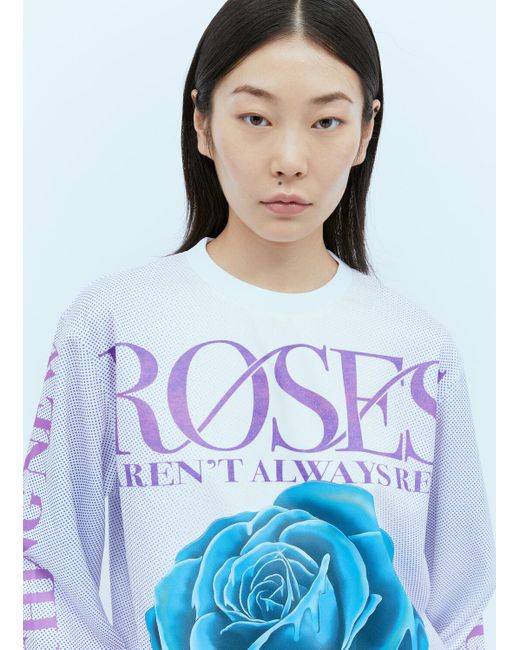 Burberry Blue Rose Print Long Sleeve T-shirt