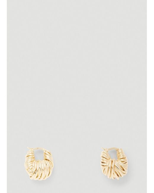 Bottega Veneta Natural Twisted Hoop Earrings