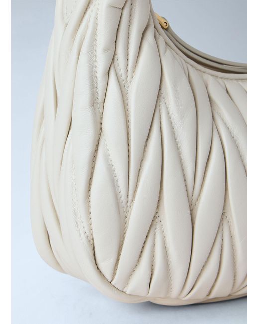 Miu Miu Blue Small Wander Matelassé Hobo Bag