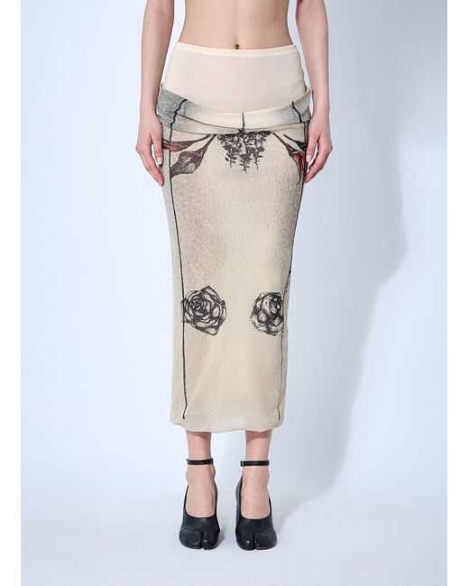 Jean Paul Gaultier White Double Layer Mesh Skirt