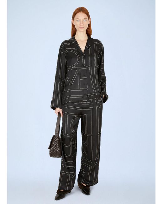 Totême Black Monogram Pants