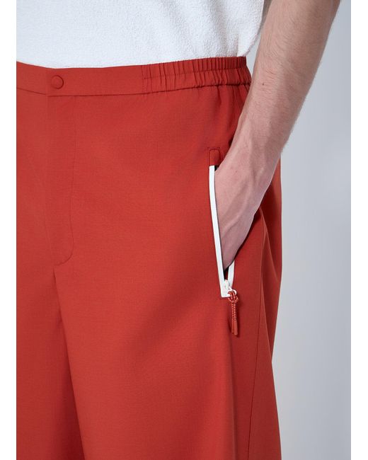 Lacoste Red Wide-Leg Elasticated Trousers for men