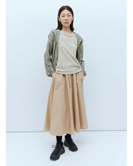 Moncler Natural Poplin Midi Skirt