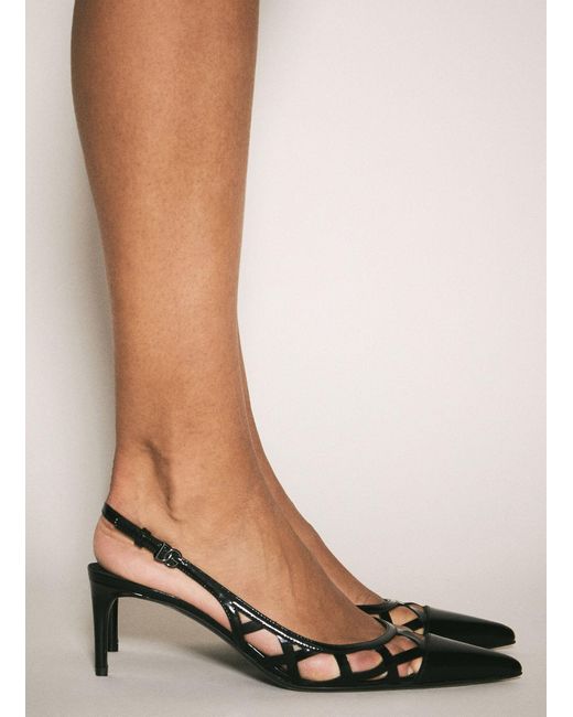 Dolce & Gabbana Black Patent Leather Slingback Pumps