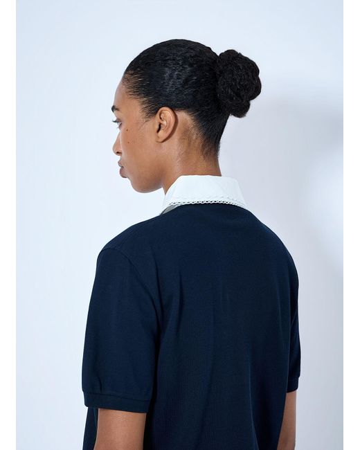 Miu Miu Blue Piqué Polo Shirt