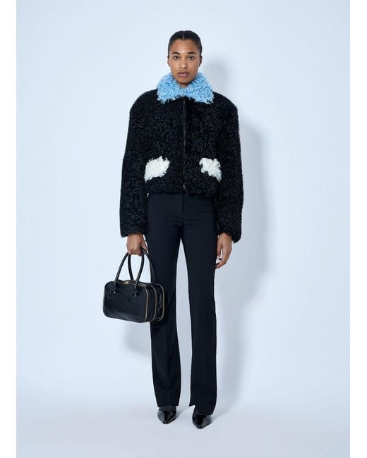 Marni Blue Curly Shearling Jacket