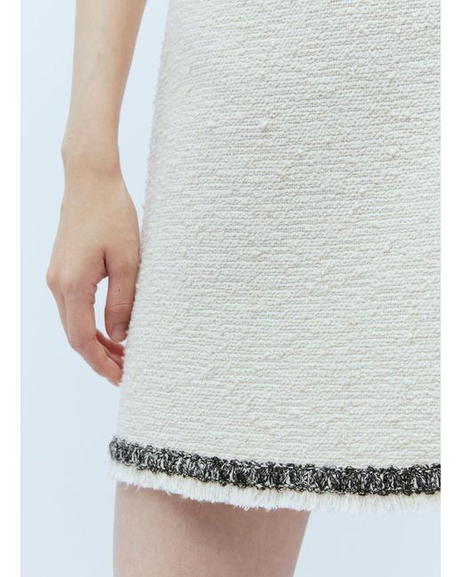 Moncler White Tweed Mini Skirt