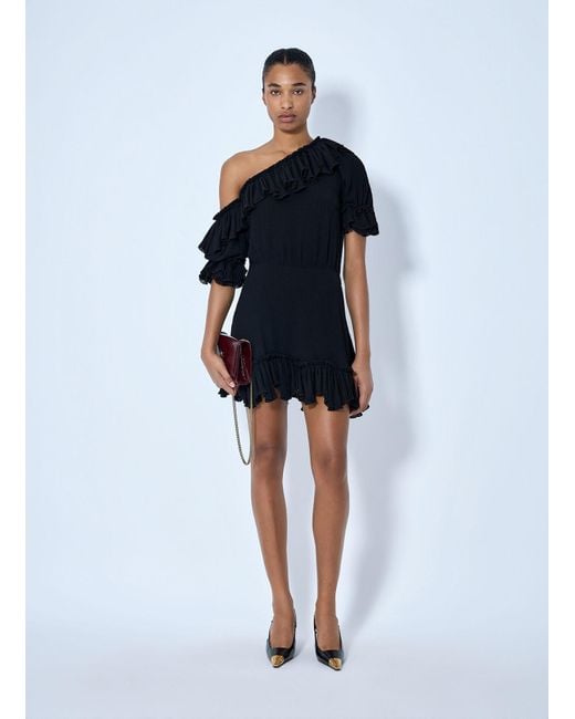 Saint Laurent Blue Asymmetric Mini Dress