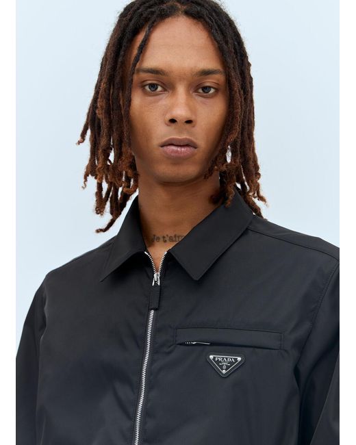 Prada Blue Re-Nylon Blouson Jacket for men
