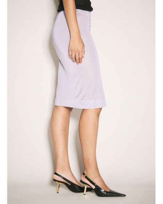 Saint Laurent White Knit Pencil Skirt