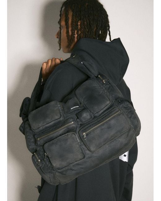Balenciaga Black Superbusy Large Sling Bag for men