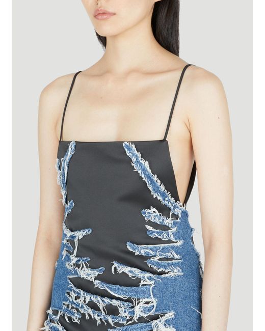 Y. Project Blue Y/Project Satin Whisker Dress